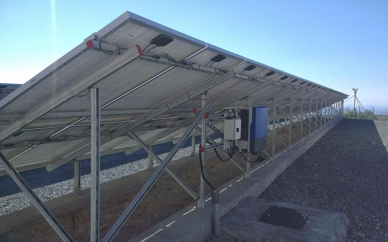 solar panel arrays, back view